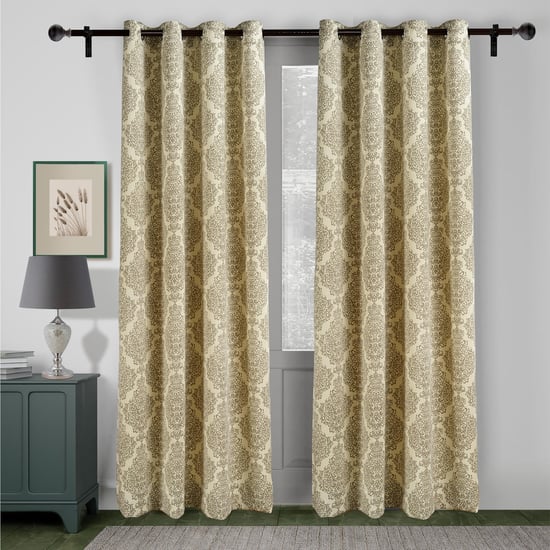 SWAYAM Sigma Set of 2 Printed Room Darkening Door Curtains