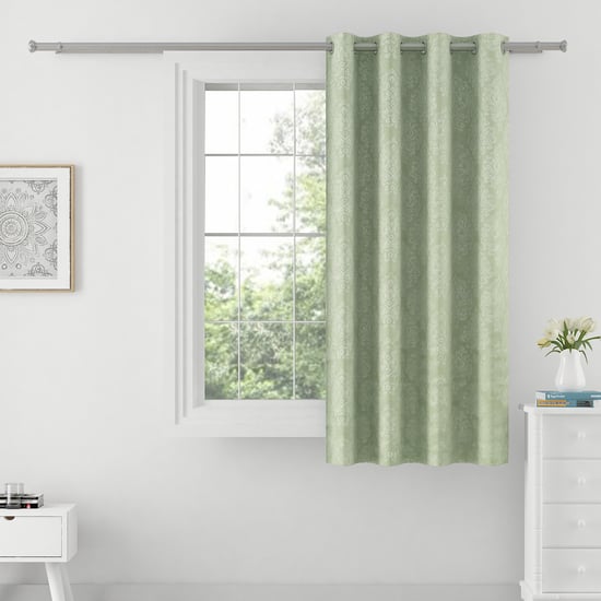 SWAYAM 1Pc Jacquard Blackout Window Curtain