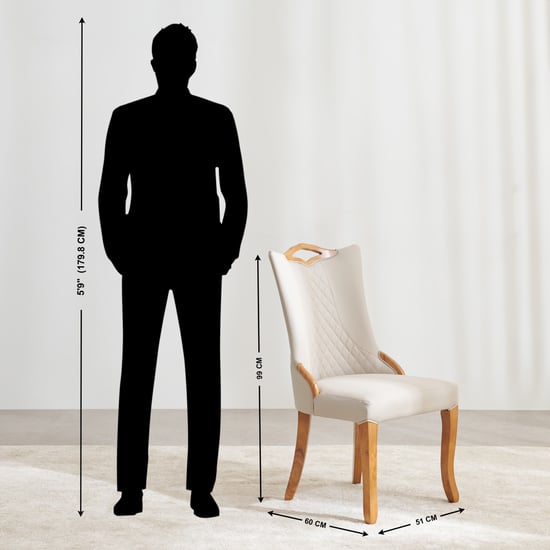 Prince Set of 2 Faux Leather Dining Chairs - Off White