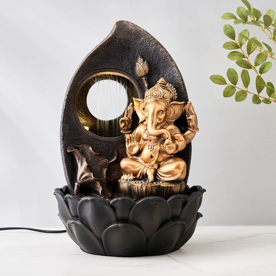 Corsica Alpine Polyresin Festive Ganesha Fountain - 25.5x39cm