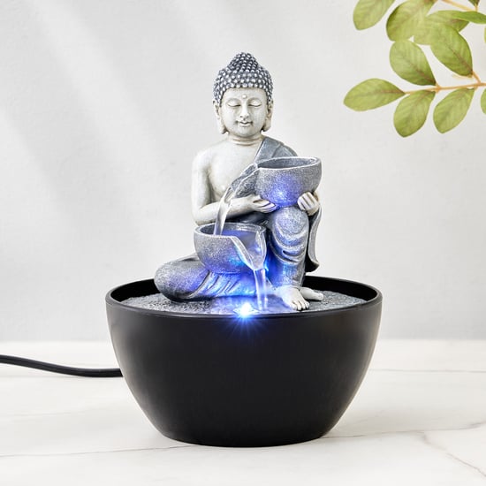 Corsica Alpine Polyresin Buddha Fountain - 13.5x18cm