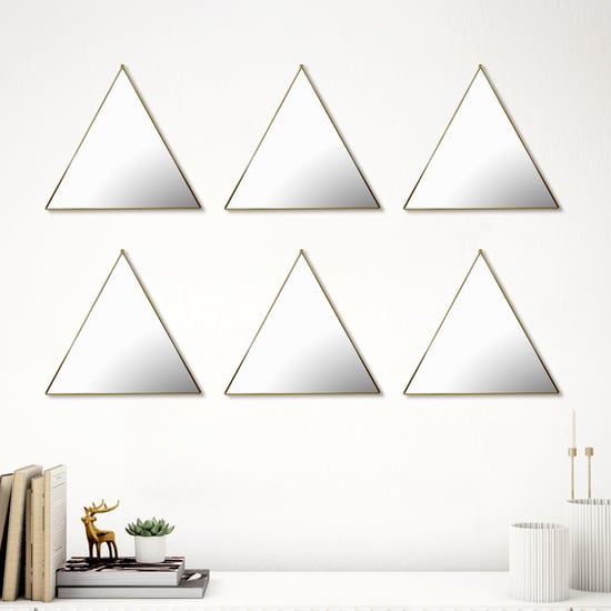 Corsica Reflection Karol Set of 6 Triangle Decorative Wall Mirrors