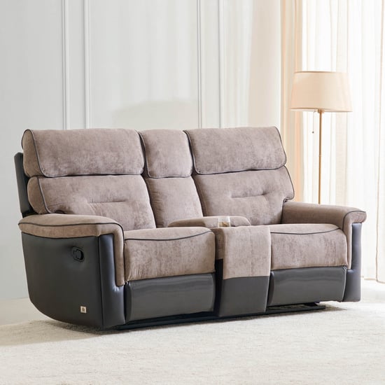 Cristian Fabric 2-Seater Rocking Recliner - Brown