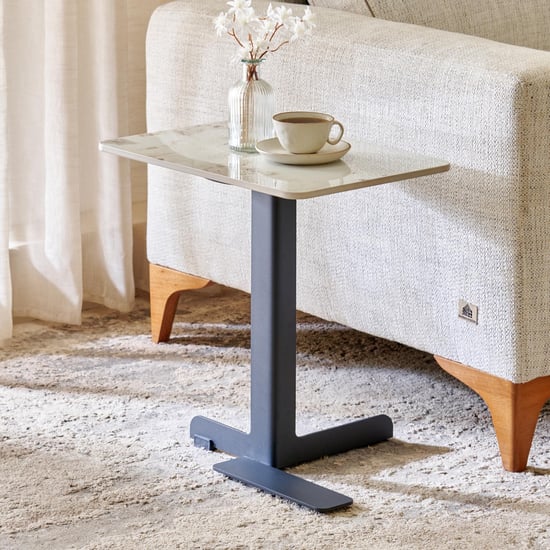 Iren Ceramic Top Accent Table - Beige