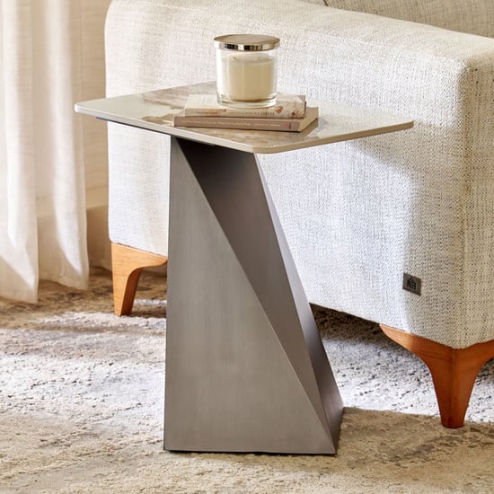 Gavin Ceramic Top Accent Table - Grey