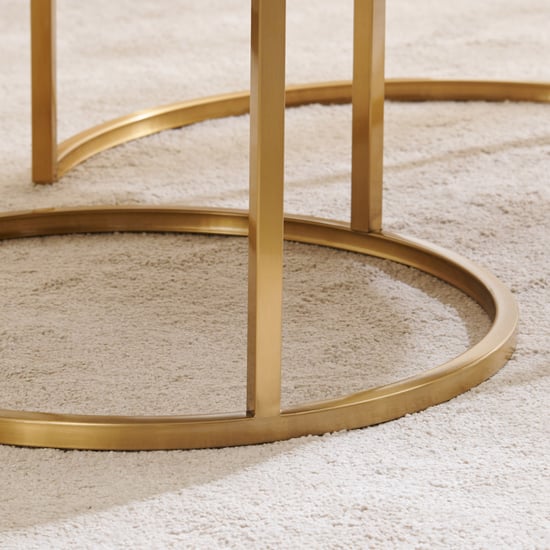 Cera Ceramic Top Set of 2 Nesting Coffee Tables - White
