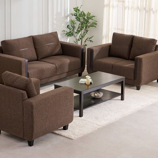 Berry Fabric 3+2+1 Seater Sofa Set - Brown