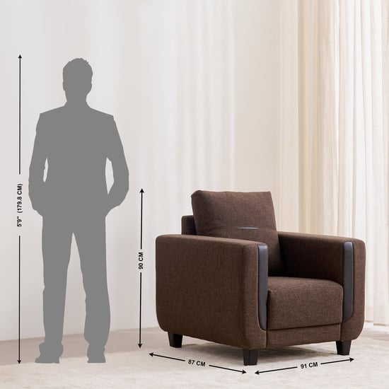 Berry Fabric 3+2+1 Seater Sofa Set - Brown