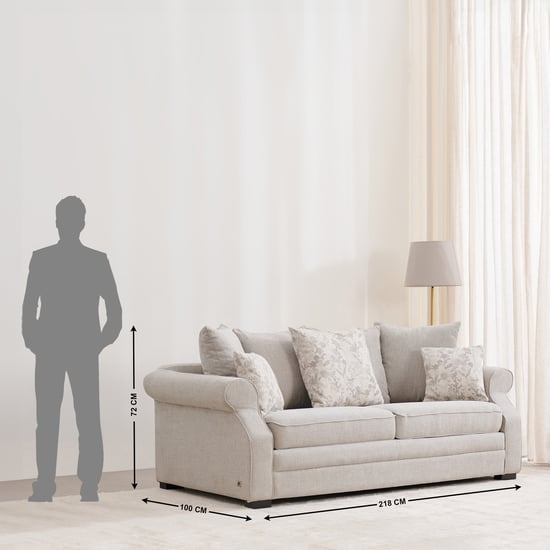 Botanical NXT Fabric 3+2 Seater Sofa Set with Wing Chair - Grey