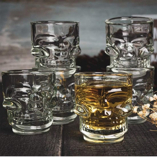 EK DO DHAI Set of 6 Skull Shot Glasses - 65ml