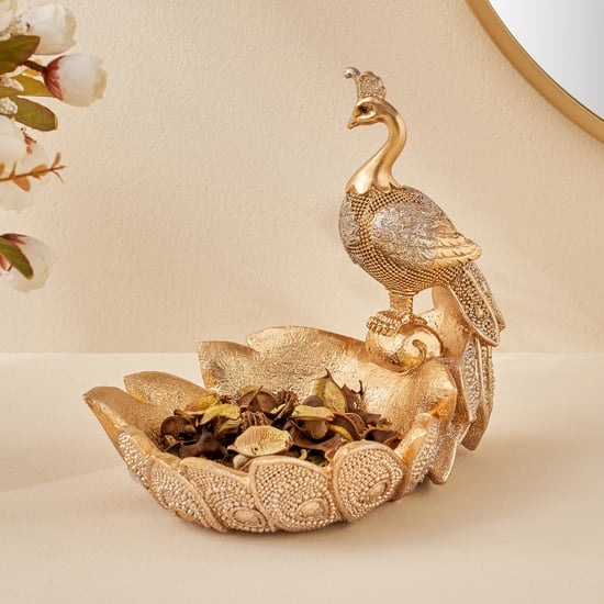 Corsica Mayur Polyresin Peacock Potpourri Bowl