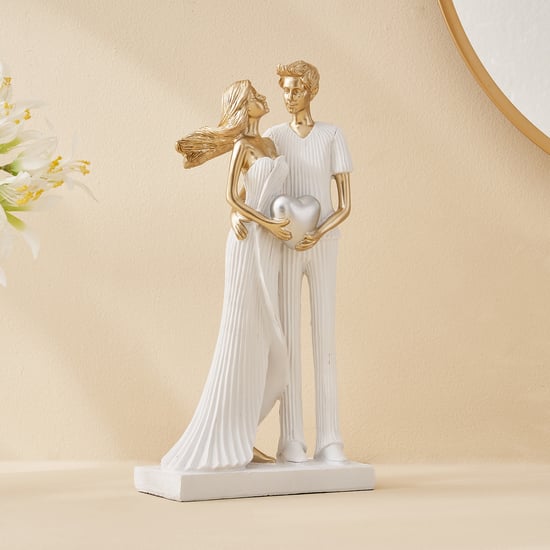 Corsica Polyresin Couple with Heart Figurine