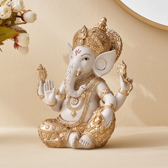 Corsica Polyresin Sitting Ganesha Figurine