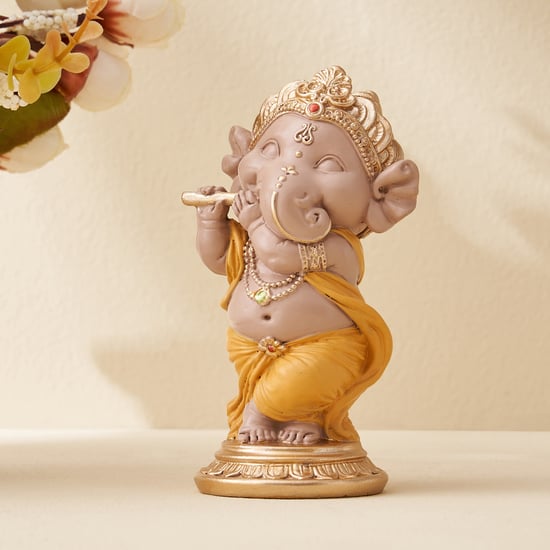 Corsica Polyresin Ganesha with Flute Figurine