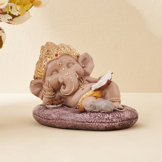 Corsica Polyresin Reading Ganesha Figurine