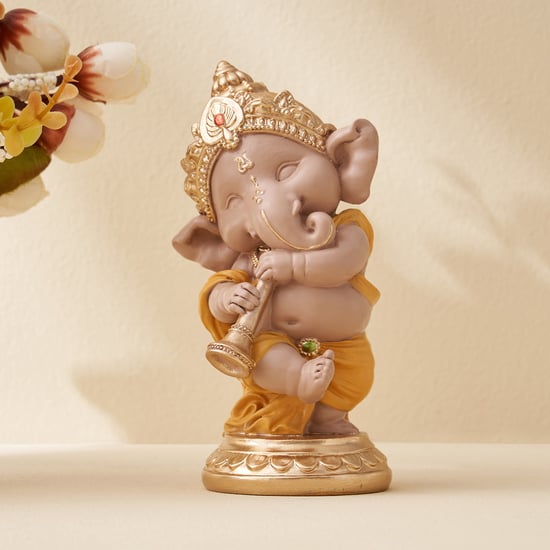 Corsica Polyresin Ganesha with Trumpet Figurine