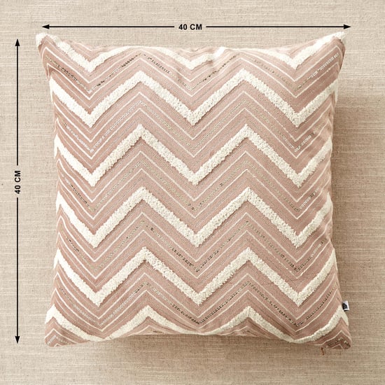 Endura Chevron Embroidered Cushion Cover - 40x40cm