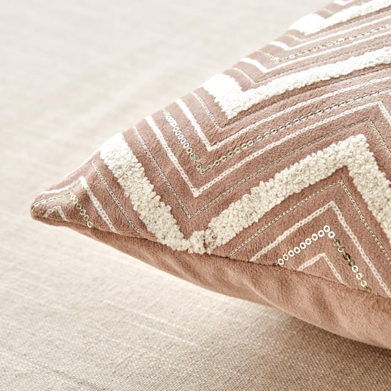 Endura Chevron Embroidered Cushion Cover - 40x40cm