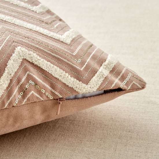 Endura Chevron Embroidered Cushion Cover - 40x40cm