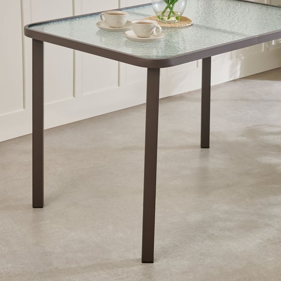 Fullerton Glass Top 4-Seater Dining Table - Brown