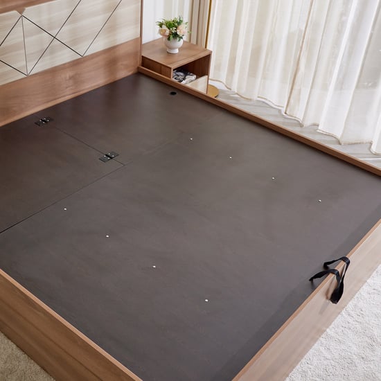 Samuel Queen Bed with Hydraulic Storage - Brown