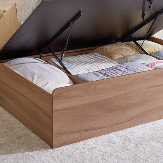 Samuel Queen Bed with Hydraulic Storage - Brown