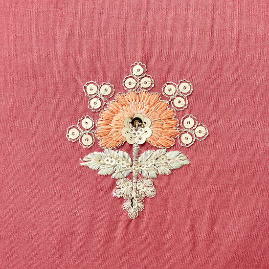 Velour Buta Embroidered Cushion Cover - 40x40cm
