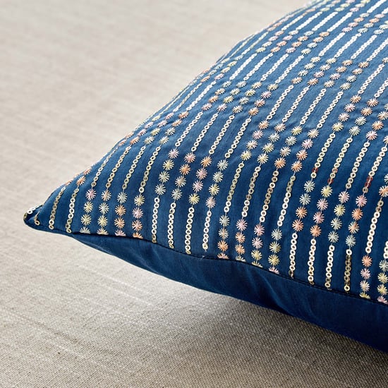 Velour Embroidered Sequin Cushion Cover - 40x40cm