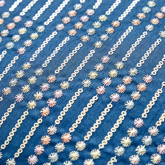 Velour Embroidered Sequin Cushion Cover - 40x40cm