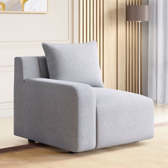 Chrono Fabric 1-Seater Left Arm Sofa - Grey