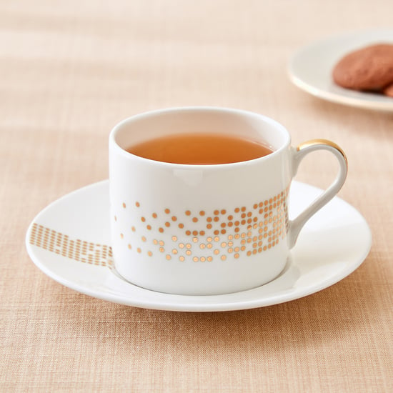 Altius Modern Radiance Bone China Printed Cup and Saucer - 200ml