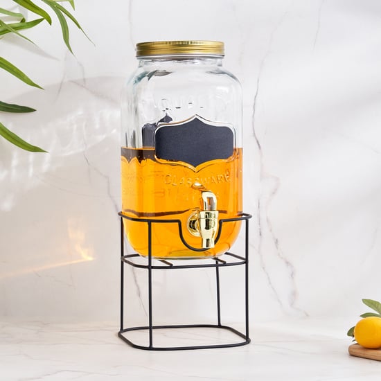 Corsica Rooney Glass Dispenser with Stand - 3L