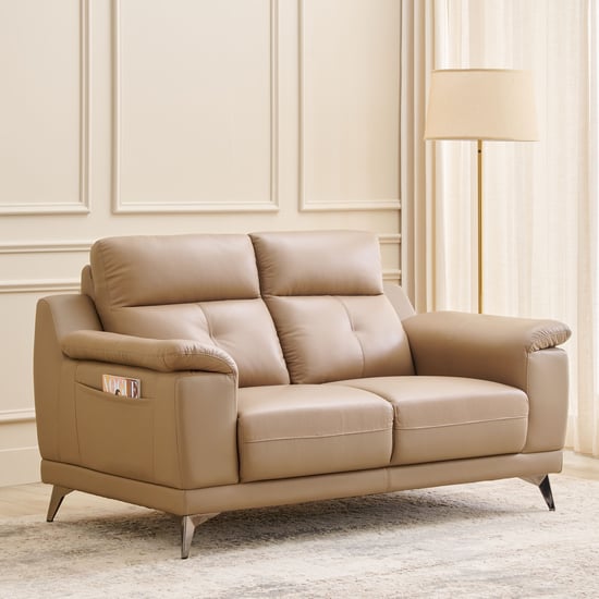 Martin Half Leather 2-Seater Sofa - Beige
