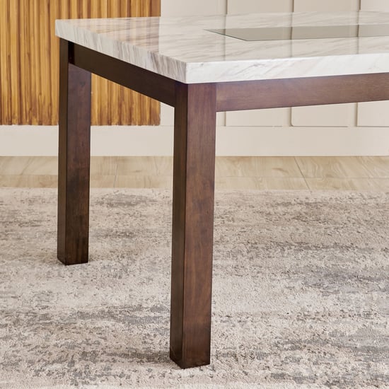 Harmony Sia Faux Marble Top 8-Seater Dining Table - White