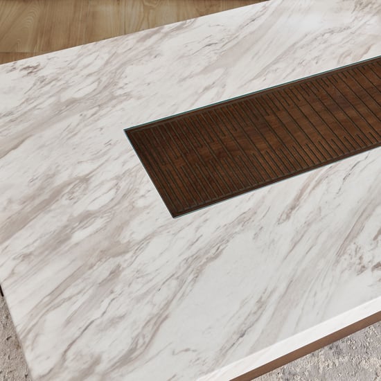 Harmony Sia Faux Marble Top 8-Seater Dining Table - White