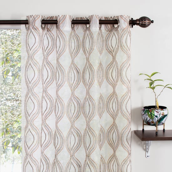 DECO WINDOW Premium Set of 2 Embroidered Sheer Window Curtains