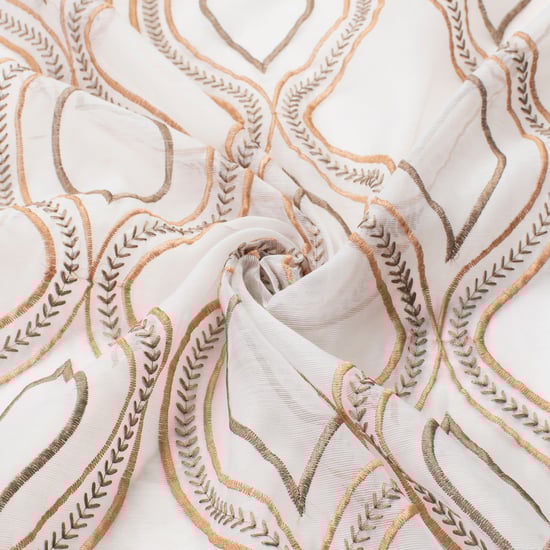 DECO WINDOW Premium Set of 2 Embroidered Sheer Window Curtains