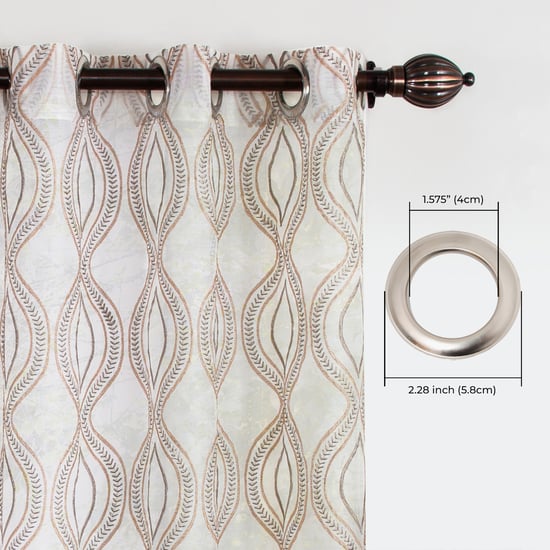 DECO WINDOW Premium Set of 2 Embroidered Sheer Window Curtains