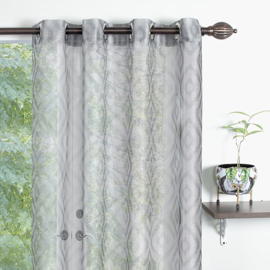 DECO WINDOW Premium Set of 2 Ikkat Print Sheer Door Curtains