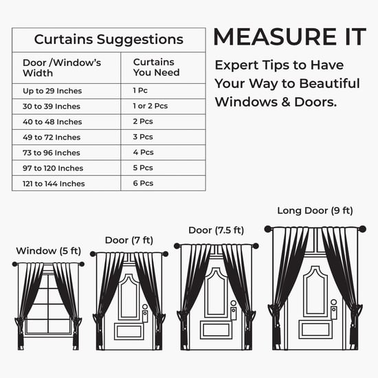 DECO WINDOW Premium Set of 2 Ikkat Print Sheer Door Curtains