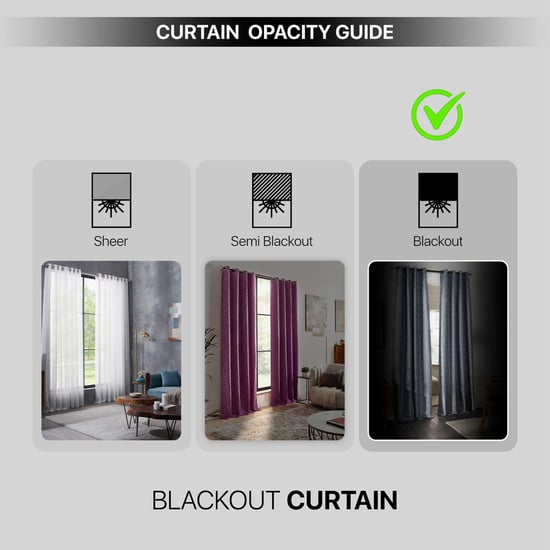 DECO WINDOW Antarctica Blue Set of 2 Blackout Window Curtains
