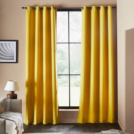 DECO WINDOW Bucolic Yellow Set of 2 Blackout Door Curtains