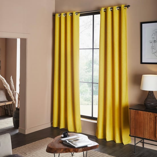 DECO WINDOW Bucolic Yellow Set of 2 Blackout Door Curtains