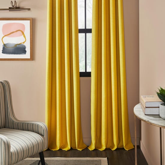 DECO WINDOW Bucolic Yellow Set of 2 Blackout Door Curtains