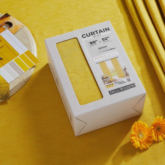 DECO WINDOW Bucolic Yellow Set of 2 Blackout Door Curtains