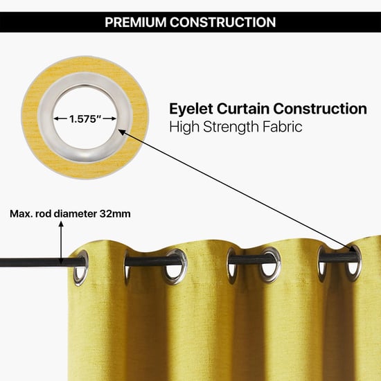 DECO WINDOW Bucolic Yellow Set of 2 Blackout Door Curtains