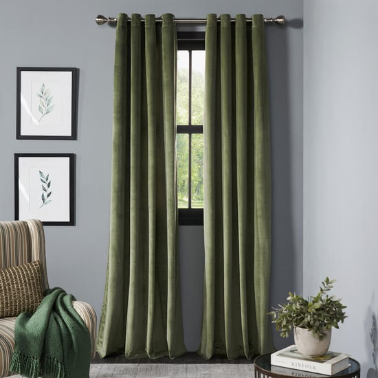 DECO WINDOW Horticulture Green Set of 2 Blackout Door Curtains