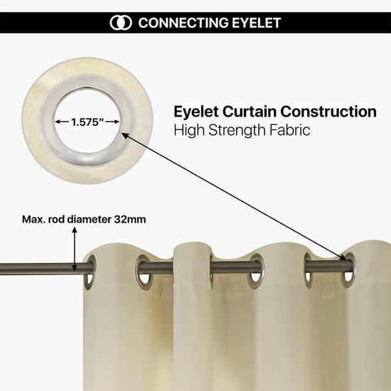 DECO WINDOW Pristine Ivory Set of 2 Blackout Door Curtains