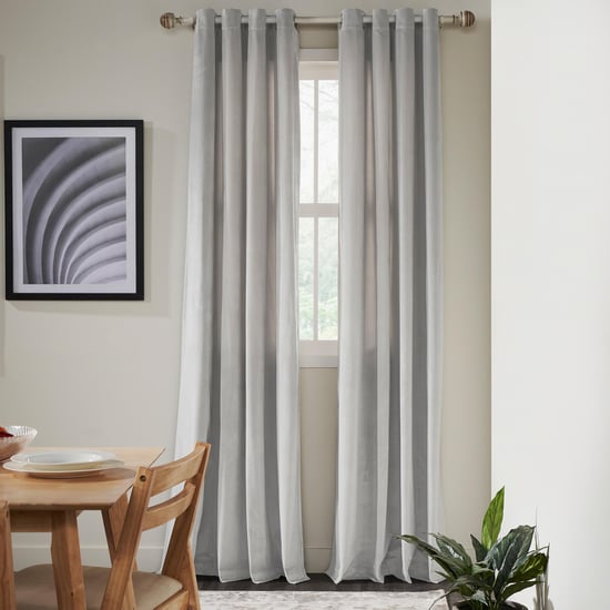 DECO WINDOW Mineral Grey Set of 2 Blackout Door Curtains