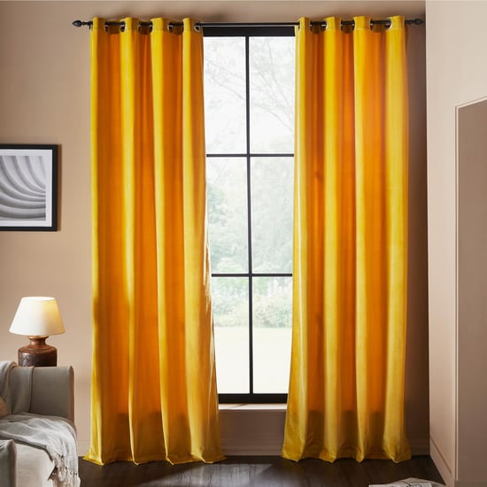 DECO WINDOW Bucolic Yellow Set of 2 Blackout Door Curtains